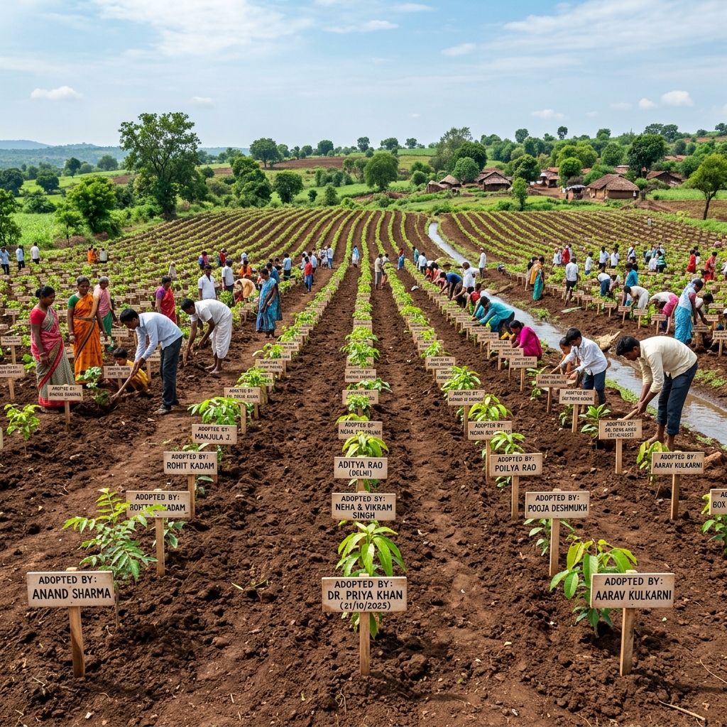 Oxygen Park Baliya farm with name tags